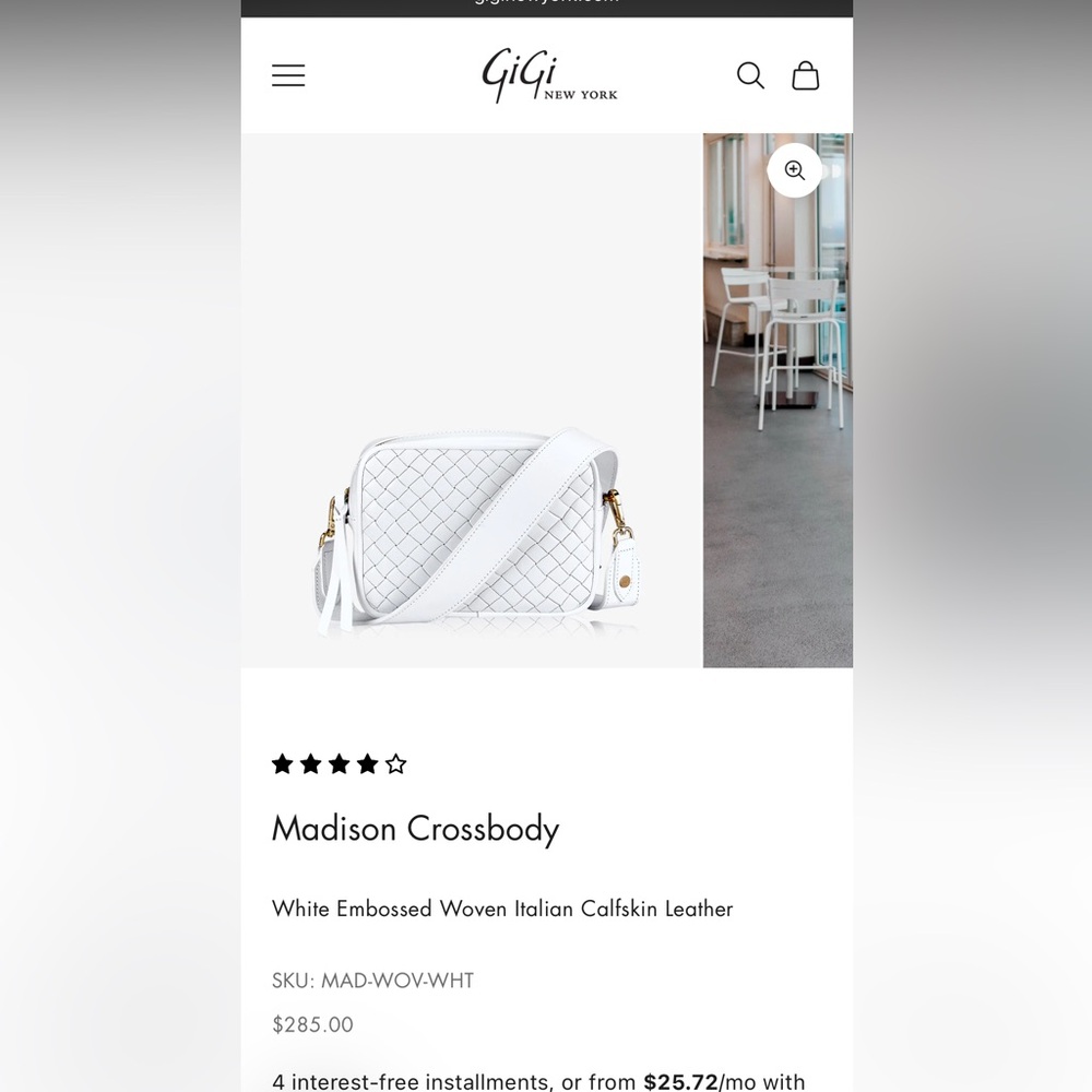 GiGi New York White Crossbody Bag